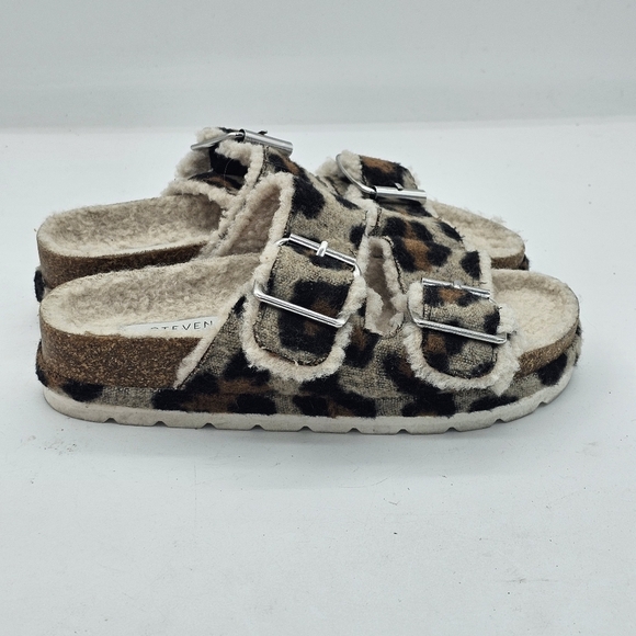 Steven New York Stessi Faux Fur Lined Leopard Slides Size 5 Display Item Nwd's - Picture 4 of 7